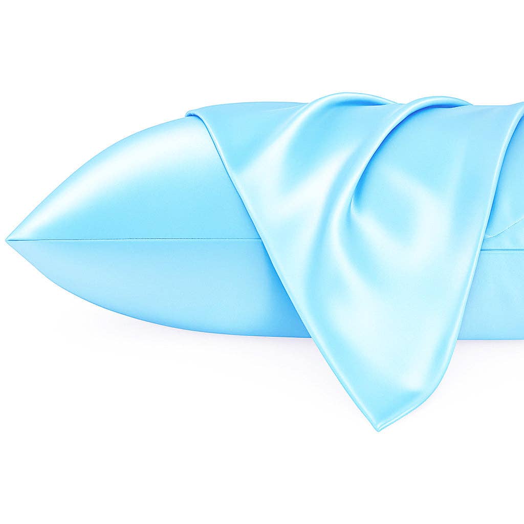 Light Blue Satin Pillowcase  60 x 70 cm