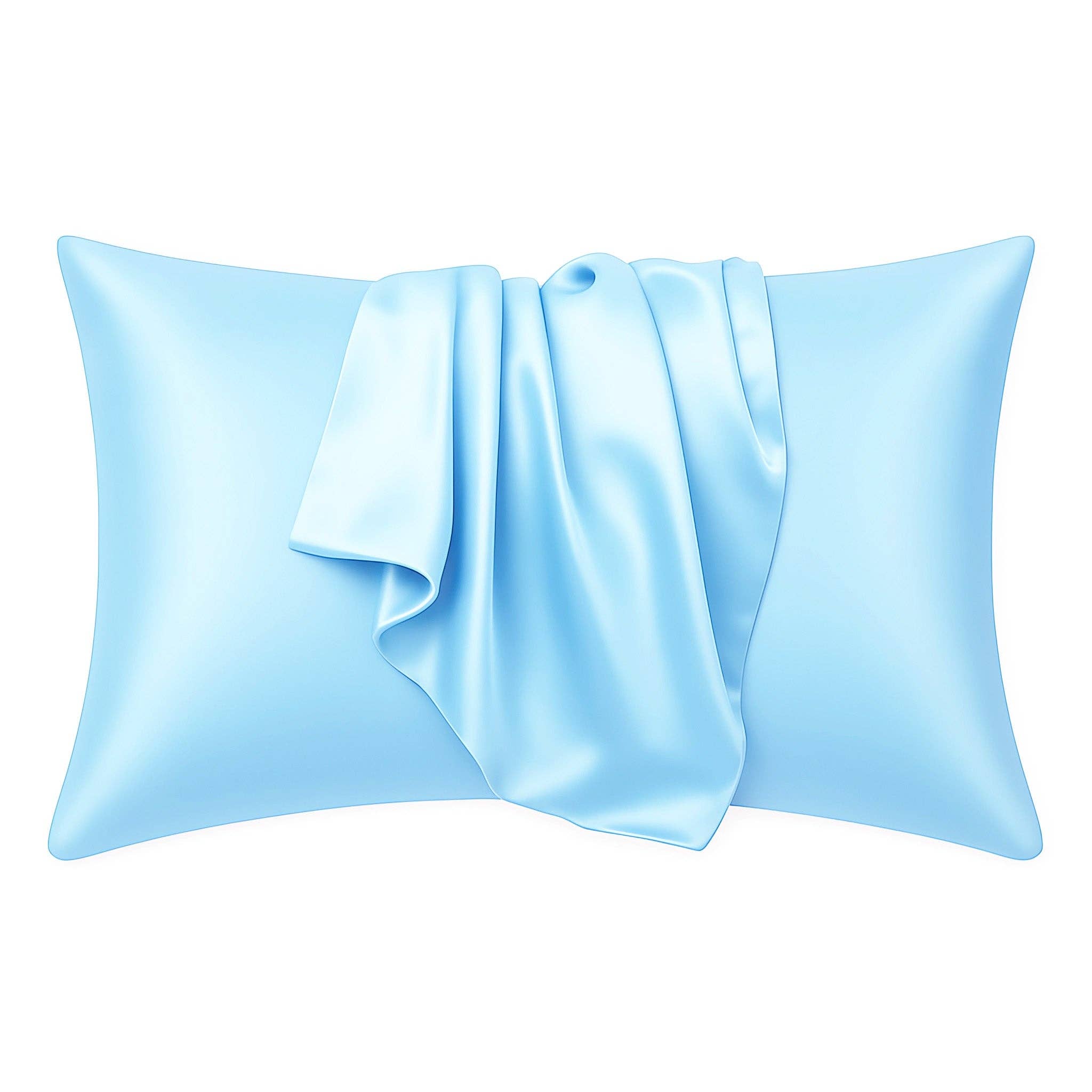 Light Blue Satin Pillowcase  60 x 70 cm