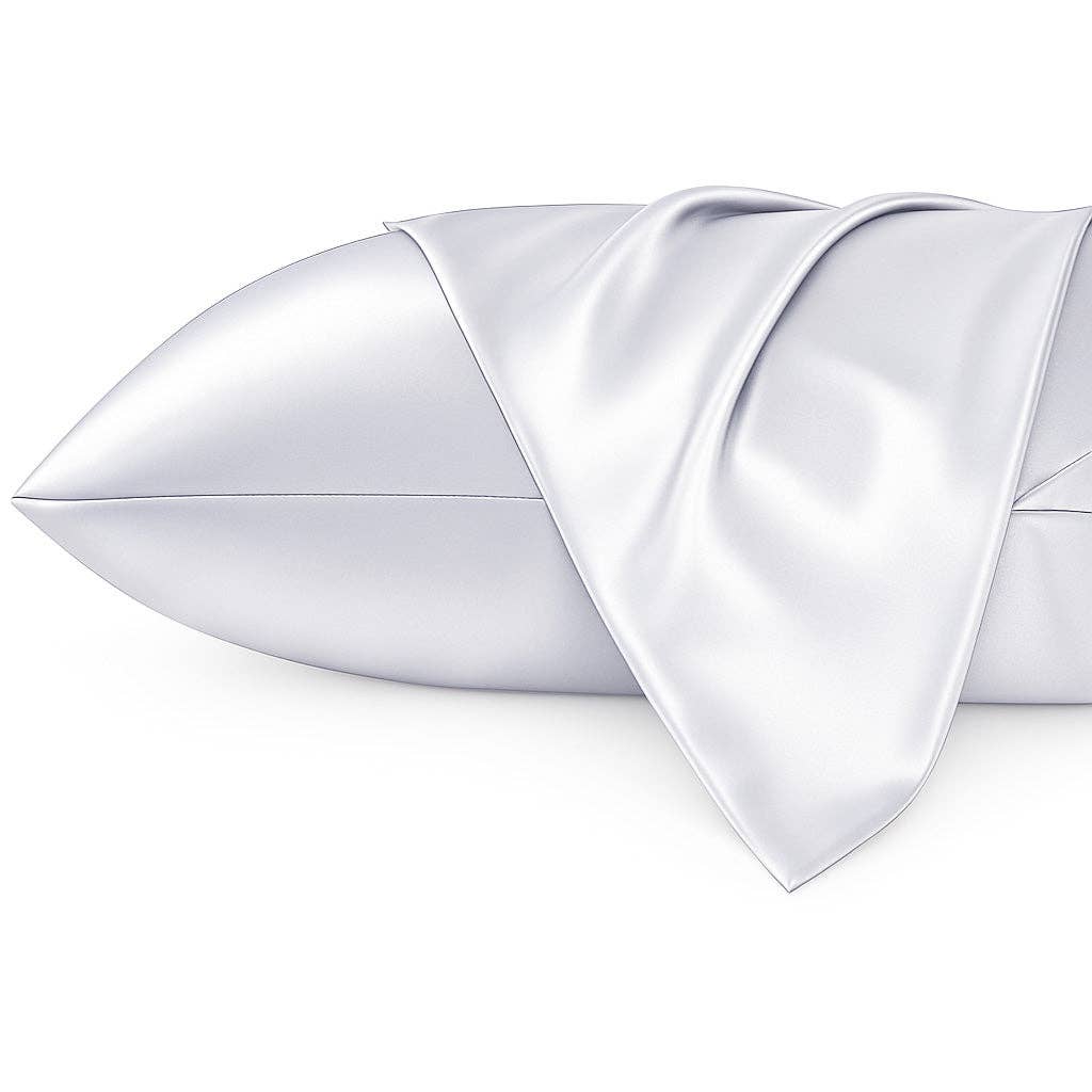 Silver Grey Satin Pillowcase  60 x 70 cm